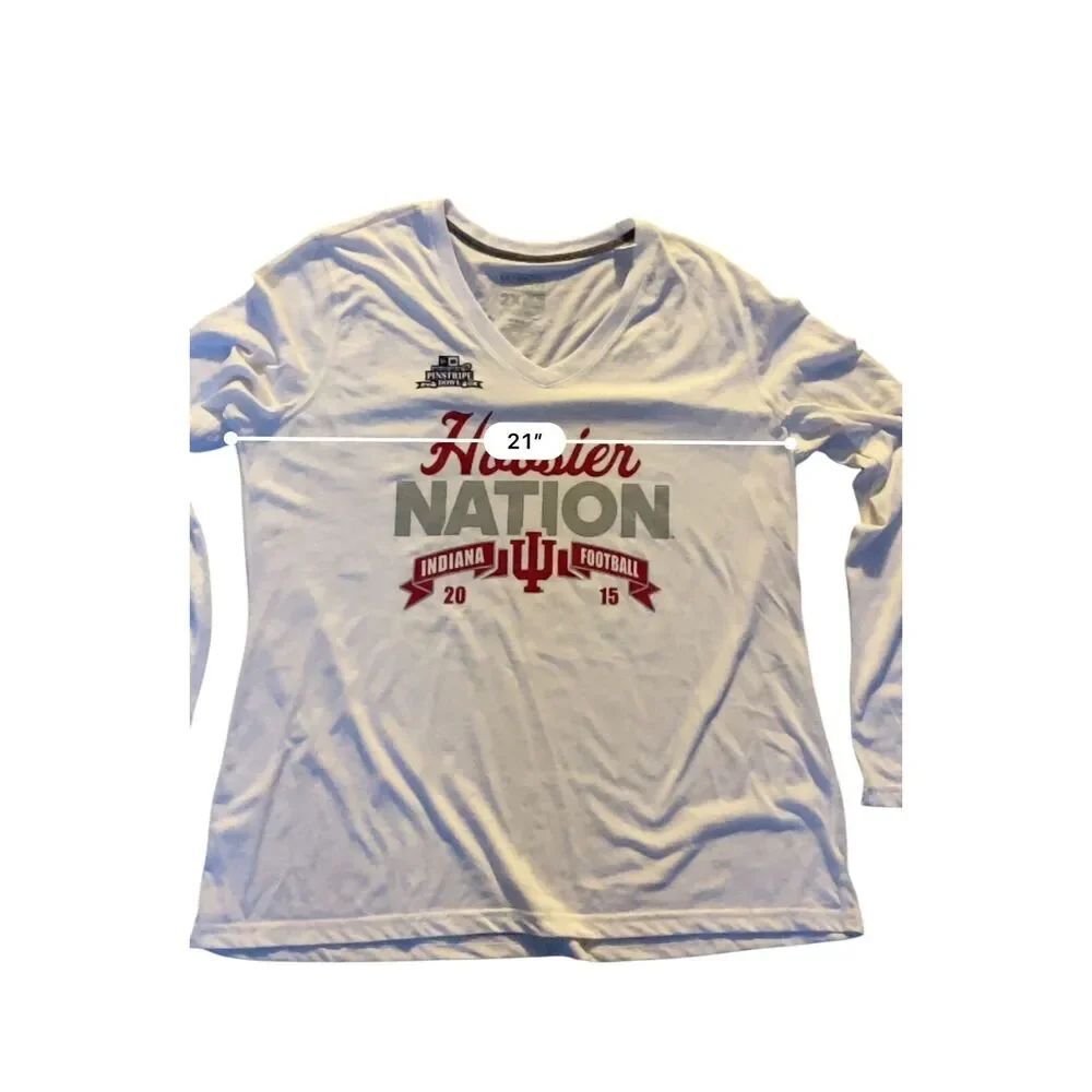 Indiana Hoosier Nation Adidas V Neck T Shirt Size WoMens Sz 2XL - Picture 9 of 10